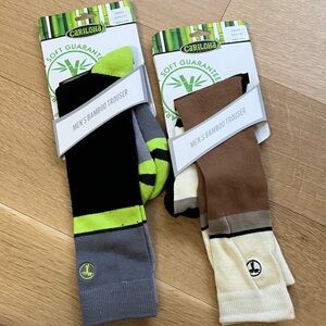 Cariloha Men's Bamboo Trouser Socks - Black, Gray, Green, Brown, Cream - Set/2